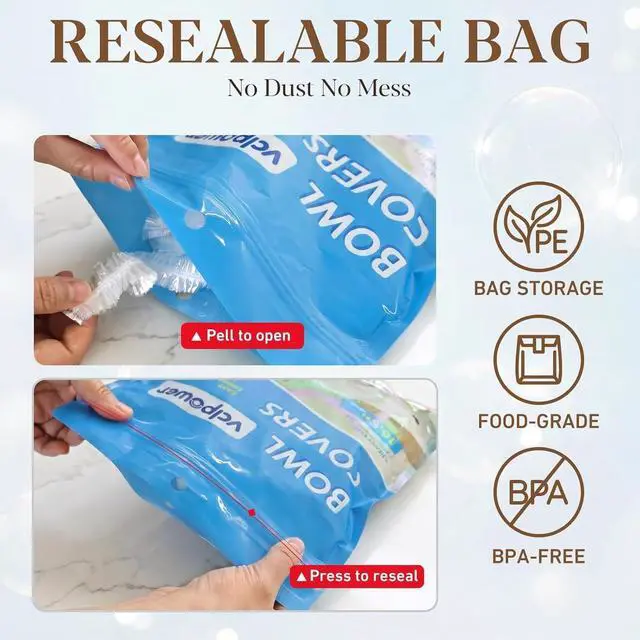 Alt view image 3 of 7 - VCLPOWER (Package may vary)100 Pcs Reusable Sourdough Bowl Covers/Disposable Shower Caps,Bread Proofing Covers Fits 5"11" Bowls&Plates, Up to 30+Uses,Thickened Waterproof Hair Caps Fit for Short Hair