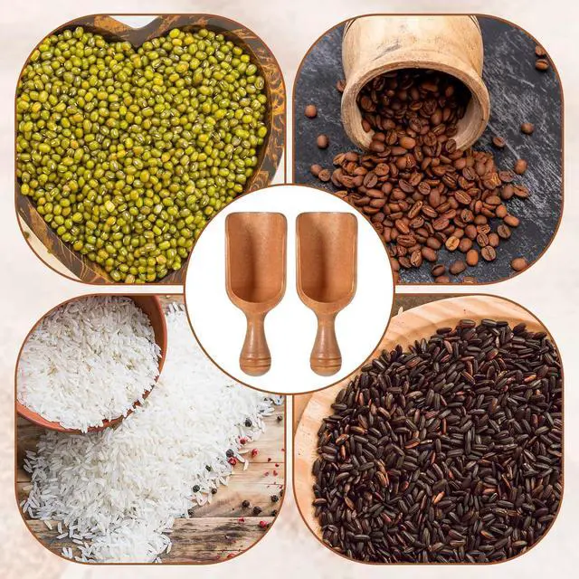 Alt view image 5 of 7 - Acacia Mini Wooden Spoons 2Pcs Wooden Coffee Scoops | Multipurpose Measuring Spoons for Jars Canisters Ground Coffee Sugar Spices