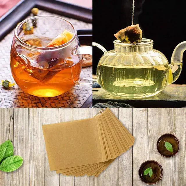Alt view image 4 of 7 - Numola Unbleached Tea Filter Bags with Disposable Drawstring, Tea Bags Empty, Wood Pulp Filter Paper Organic Tea Infuser Bag for Loose Leaf Tea 200 Pcs (3.2'' x 4.2'')