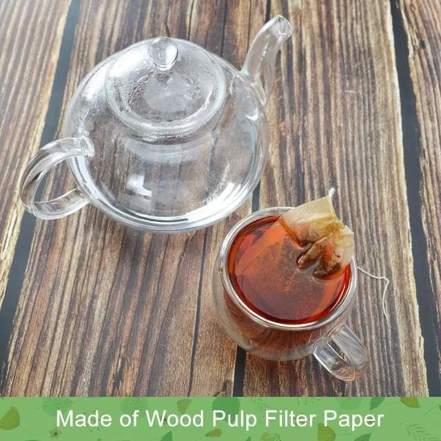 Alt view image 6 of 7 - Numola Unbleached Tea Filter Bags with Disposable Drawstring, Tea Bags Empty, Wood Pulp Filter Paper Organic Tea Infuser Bag for Loose Leaf Tea 200 Pcs (3.2'' x 4.2'')