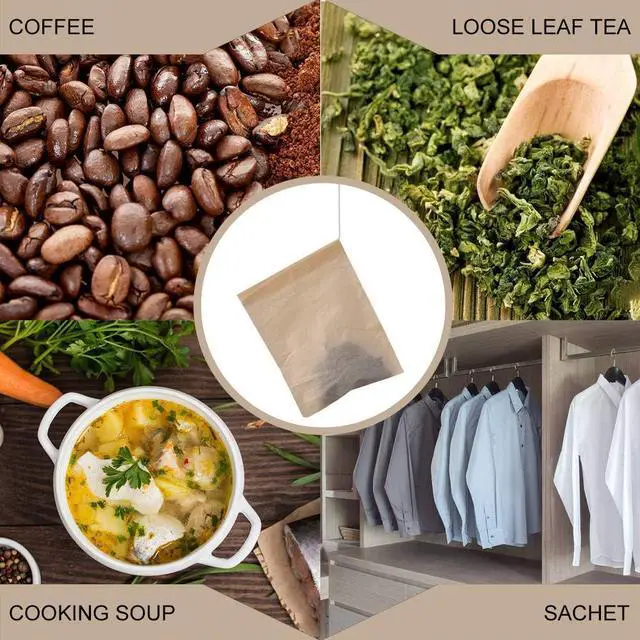 Alt view image 7 of 7 - Numola Unbleached Tea Filter Bags with Disposable Drawstring, Tea Bags Empty, Wood Pulp Filter Paper Organic Tea Infuser Bag for Loose Leaf Tea 200 Pcs (3.2'' x 4.2'')