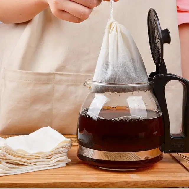 Alt view image 4 of 7 - TUZAZO 24 Pcs Muslin Bags with Drawstring 4 x 6 inch, Reusable Tea Bags for Loose Leaf Tea, Natural Cotton Unbleached Cheesecloth Small Spice Bag for Cooking Soup Herb Sachet Bag Empty