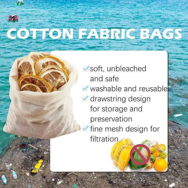 Alt view image 7 of 7 - TUZAZO 24 Pcs Muslin Bags with Drawstring 4 x 6 inch, Reusable Tea Bags for Loose Leaf Tea, Natural Cotton Unbleached Cheesecloth Small Spice Bag for Cooking Soup Herb Sachet Bag Empty