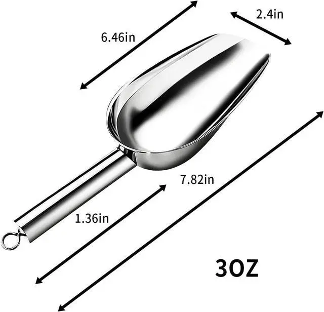 Alt view image 2 of 6 - Metal Ice ScoopKitchen Ice Scooper for Ice Maker,Stainless Steel Small Ice Scooper for FreezerKitchen Gadgets Cookie Flour Pet Dog Food Scoop (Silver, 3 OZ)