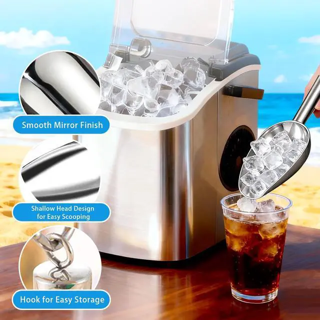 Alt view image 4 of 6 - Metal Ice ScoopKitchen Ice Scooper for Ice Maker,Stainless Steel Small Ice Scooper for FreezerKitchen Gadgets Cookie Flour Pet Dog Food Scoop (Silver, 3 OZ)