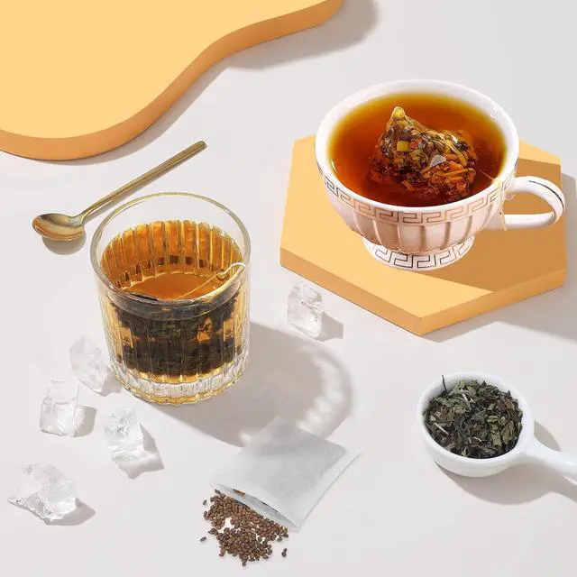 Alt view image 2 of 7 - Numola 100Pcs Disposable Tea Bags for Loose Leaf Tea, Empty Tea Bags Natural Material Seal Tea Infuser Bag, Tea Infuser Sachets with Drawstring Herb Sachet Bags for Loose Tea (4" x 3.2")