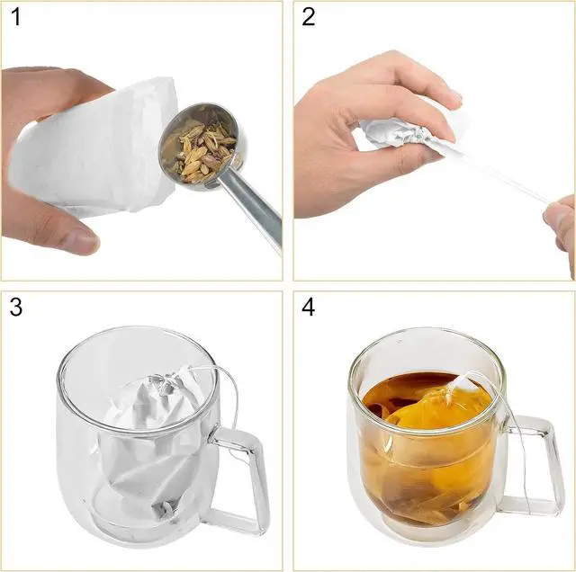 Alt view image 7 of 7 - Numola 100Pcs Disposable Tea Bags for Loose Leaf Tea, Empty Tea Bags Natural Material Seal Tea Infuser Bag, Tea Infuser Sachets with Drawstring Herb Sachet Bags for Loose Tea (4" x 3.2")