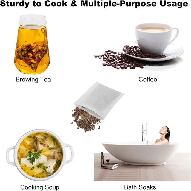 Alt view image 4 of 7 - Numola 100Pcs Disposable Tea Bags for Loose Leaf Tea, Empty Tea Bags Natural Material Seal Tea Infuser Bag, Tea Infuser Sachets with Drawstring Herb Sachet Bags for Loose Tea (4" x 3.2")