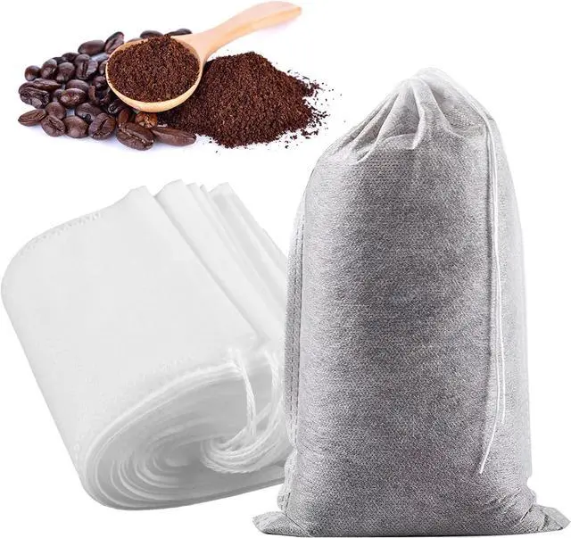 Main image of Yzurbu 200pcs 4''x6'' Cold Brew Coffee Filter Bags, No Mess Disposable Filter Bag with Drawstring for Coffee Grounds & Ice Tea