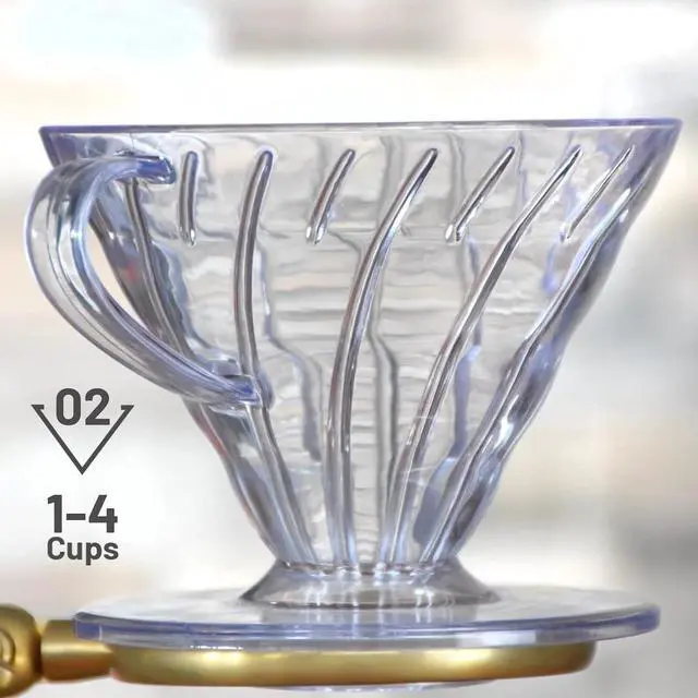Alt view image 4 of 6 - V 02 60° Cone Plastic Coffee Dripper, 1-4 Cups, Pour Over Coffee Maker | Reusable Coffee Filter Cup, Slow Brewing Accessories for Home, Cafe, Restaurants