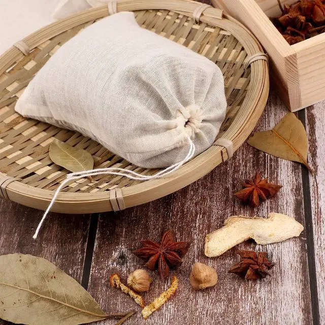 Alt view image 5 of 6 - Boao 24 Pcs Cheesecloth Spice Bags for Cooking,4 x 6 Inch | Reusable Muslin Drawstring for Straining, Steeping Tea Herbs, Seasoning Infuser Pouches, Broth, Potpourri Sachets
