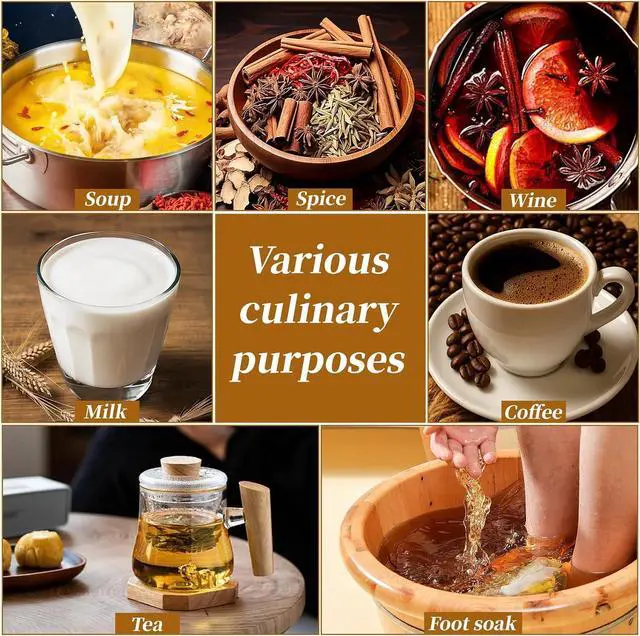 Alt view image 7 of 7 - GliSun 50 Pcs Muslin Drawstring Bags Reusable Tea Bags 4 x 3 Inch | Natural Cotton Unbleached Small Cheese Cloth Bag for Cooking Straining Soup Sachet Coffee Tea Brew Spice