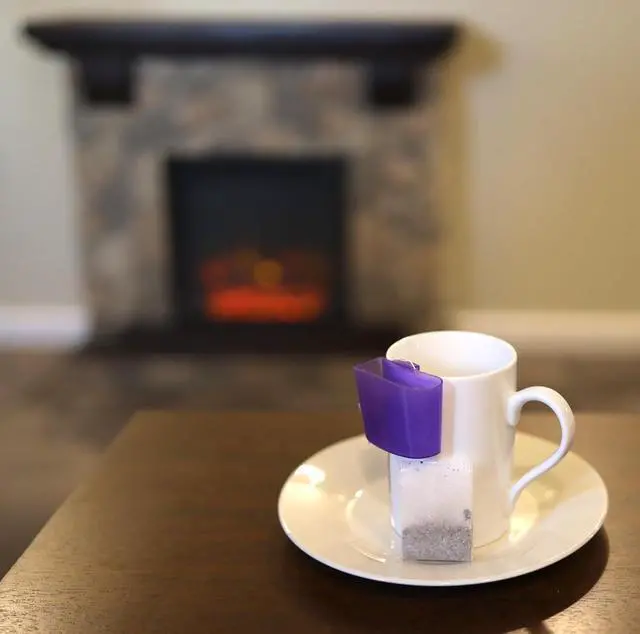 Alt view image 2 of 7 - Iconikal Hook on Mug Tea Bag Holder Set, 4-Pack Purple Orange Green Pink