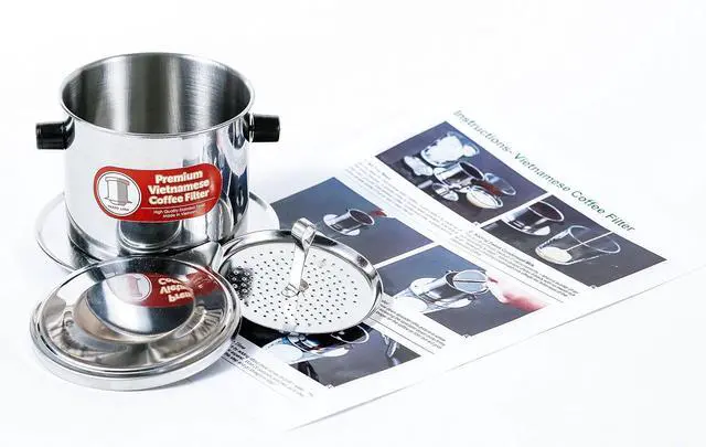 Main image of Vietnamese Drip Coffee Maker Filter. Single Cup Serve. Inox. 6 oz Small Stainless Steel