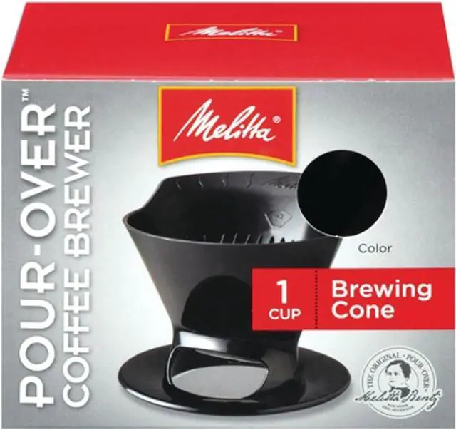 Main image of Melitta 64007 1 Cup Black Pour-Over Coffee Brew Cone