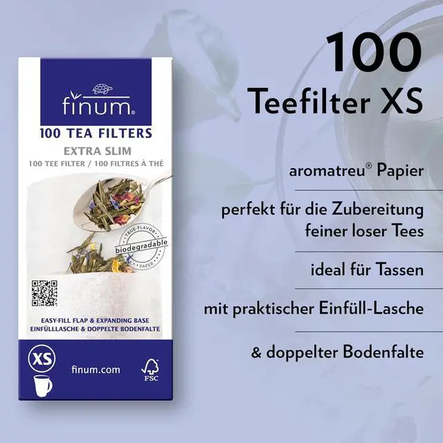 Alt view image 3 of 7 - Finum Disposable Paper Tea Filter Bags for Loose Tea, White, Extra Slim, 100 Count