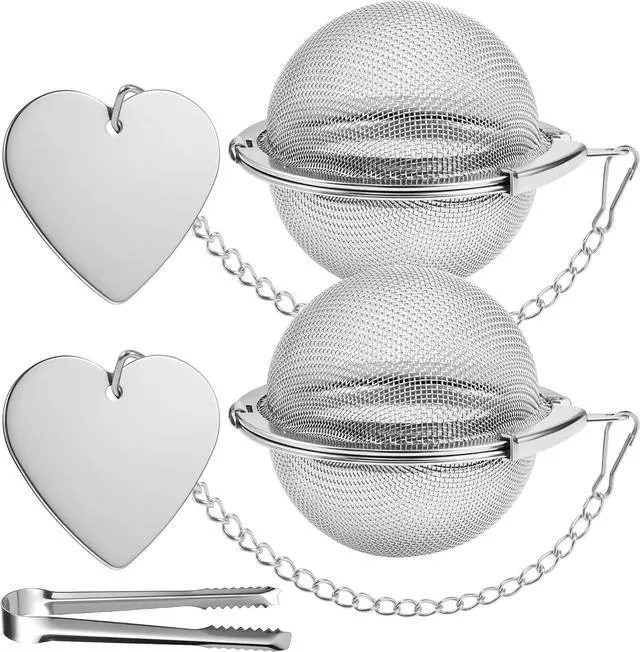 Main image of Tea Infuser for Loose Leaf Tea 2 Pack 2" 304 Stainless Steel Tea Strainer Ball with Bonus Tea Scoop Clip Extra Fine Mesh, Rustproof, Easy to Clean DIKSEFN