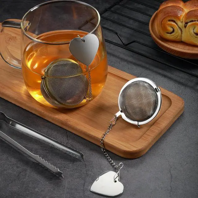 Alt view image 6 of 7 - Tea Infuser for Loose Leaf Tea 2 Pack 2" 304 Stainless Steel Tea Strainer Ball with Bonus Tea Scoop Clip Extra Fine Mesh, Rustproof, Easy to Clean DIKSEFN