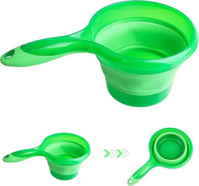 Main image of AUEAR, Folding Water Ladle Collapsible Spoon Cup for Kitchen Ladles Bathroom Washing Green Scoop