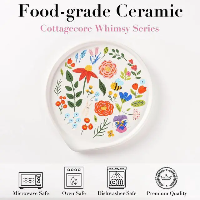 Alt view image 2 of 7 - Ceramic Spoon Rest for Stove Top Cute Spoon Rest for Kitchen Counter | Floral Spoon Holder for Stove, Cute Kitchen Decor and Accessories, Coffee Spoon Rest for Coffee Bar Accessories, 1Pack