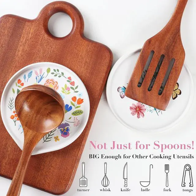 Alt view image 4 of 7 - Ceramic Spoon Rest for Stove Top Cute Spoon Rest for Kitchen Counter | Floral Spoon Holder for Stove, Cute Kitchen Decor and Accessories, Coffee Spoon Rest for Coffee Bar Accessories, 1Pack