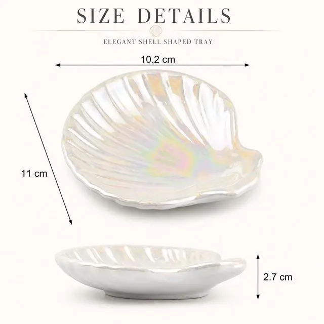 Alt view image 2 of 7 - Ceramic Spoon Rest, Cute Coffee Spoons Holder for Kitchen Counter (Shell) | Ceramic Tray for Spoons, Spatulas, Tea Bag, Jewelry and Small Items, Ideal for Kitchens, Coffee Bars Station and Gifts