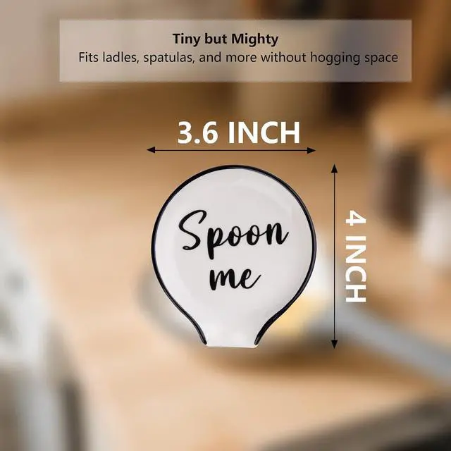 Alt view image 3 of 7 - Ceramic Spoon Rest for Stove Top, Coffee Spoon Holder for Kitchen | Heat resistant Spoon Rest for Kitchen Counter, Cooking Spoon Holder, Dishwasher Safe