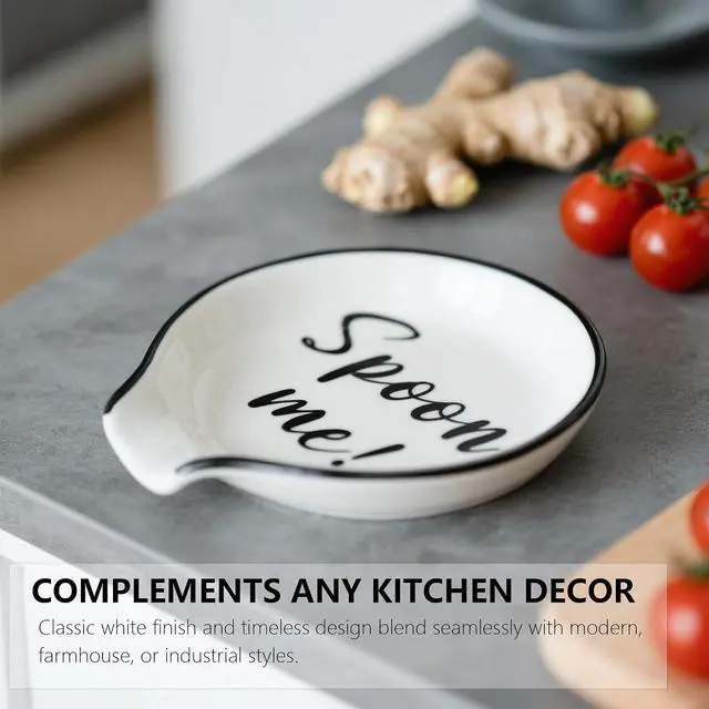 Alt view image 4 of 7 - Ceramic Spoon Rest for Stove Top, Coffee Spoon Holder for Kitchen | Heat resistant Spoon Rest for Kitchen Counter, Cooking Spoon Holder, Dishwasher Safe