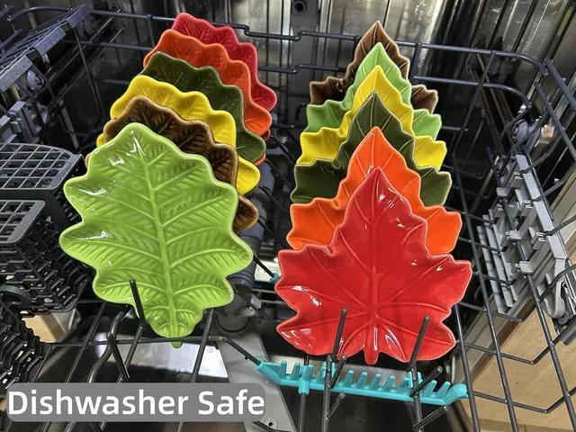 Alt view image 6 of 7 - Cute Ceramic Spoon Rest & Holder for Stove Top & Kitchen Counter Ladle Holder Cooking Spoon Coffee Spoon Rest Utensil Rest Spatula Rest, Leaf Kitchen Decor & Accessories (Maple, Winter Rustic Brown)