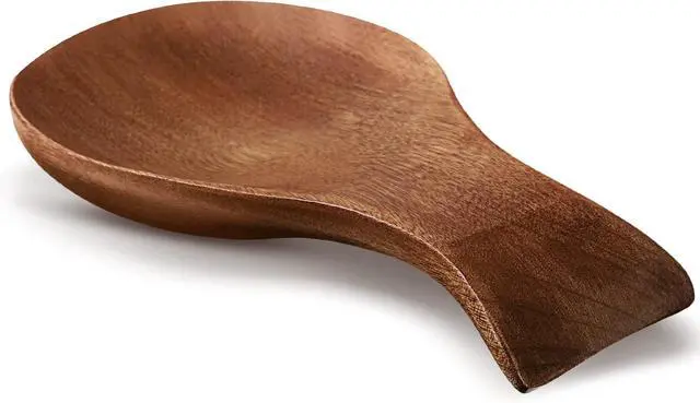 Main image of Patelai Acacia Wood Spoon Rest for Kitchen Stove Top Utensils,Brown | Wooden Spatula Holder for Countertop, Protects Surfaces from Stains, Farmhouse Kitchen Decor, Holds Spoons Ladles Utensils