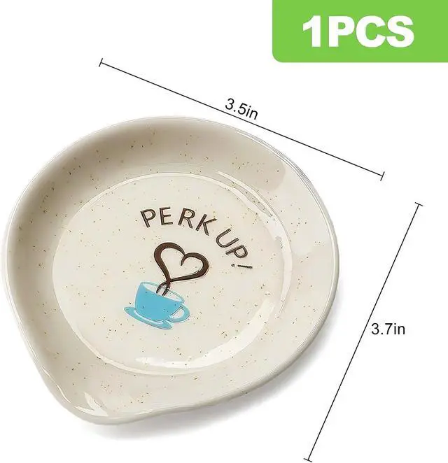 Alt view image 2 of 6 - 1 Pcs Coffee Spoon Rest - Tea Spoon Holder, Ceramic Coffee Bar Accessories, Small Spoon Rest for Teaspoon, Stirring Spoon Organizer