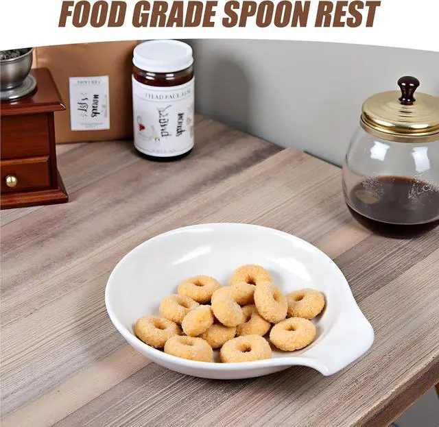 Alt view image 6 of 7 - Lets Spoon Ceramic Spoon Rest for Coffee Bar & Kitchen | 3.5 x 3.9 Inch Small Spoon Holder for Stovetop, Cute Coffee Accessory & Housewarming Gift
