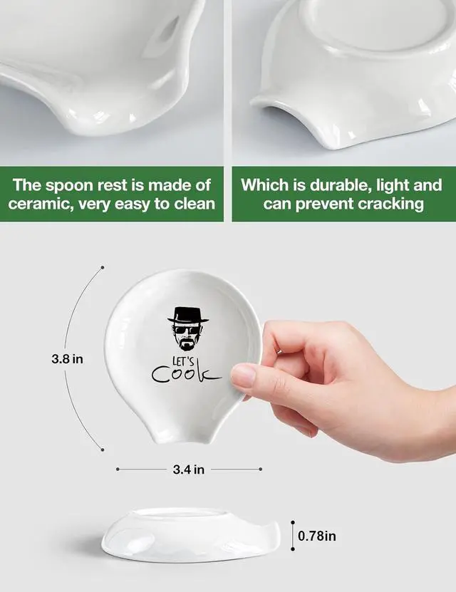 Alt view image 4 of 6 - Funny Lets Cook Coffee Spoon Holder Kitchen Spoon Rest, Coffee Station Decor Coffee Bar Accessories, Gift for Coffee Lovers, Women, Chef and Men