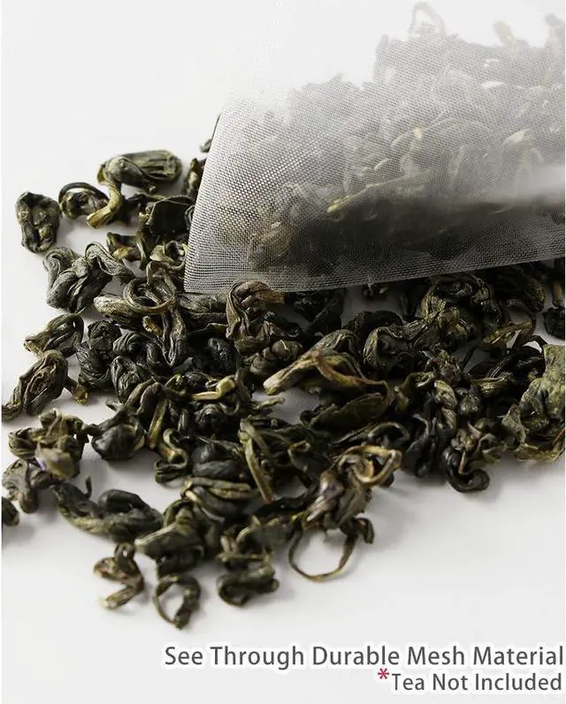 Alt view image 2 of 5 - 50 Pcs Tea Filter Bags Disposable Tea Bags for Loose Tea Herb Spice Empty Mesh Small Drawstring Seal Infuser Strainer Diy Bath Tea Bags Sachets (2.36x3.1inch)
