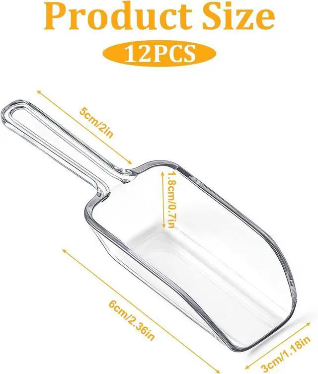 Alt view image 2 of 7 - 12 Pcs Mini Acrylic Plastic Kitchen Scoops 4.3" Multi Purpose Ice Scoops Acrylic Scoop for Canisters for Christmas Popcorn Food Ice Cream Dessert Canisters Jars Buffet Kitchen Bar Wedding Party
