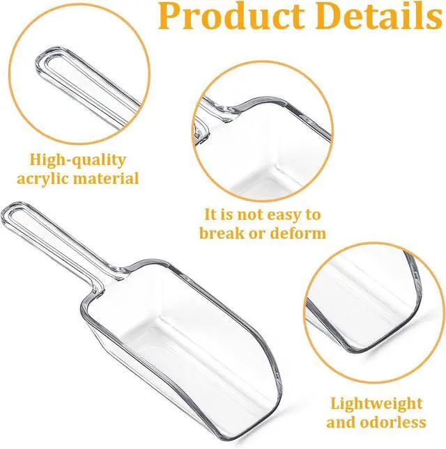 Alt view image 3 of 7 - 12 Pcs Mini Acrylic Plastic Kitchen Scoops 4.3" Multi Purpose Ice Scoops Acrylic Scoop for Canisters for Christmas Popcorn Food Ice Cream Dessert Canisters Jars Buffet Kitchen Bar Wedding Party
