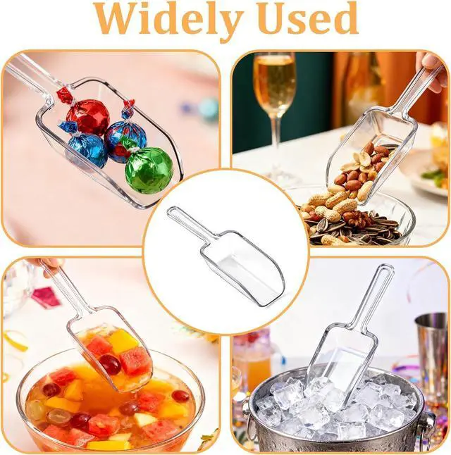 Alt view image 4 of 7 - 12 Pcs Mini Acrylic Plastic Kitchen Scoops 4.3" Multi Purpose Ice Scoops Acrylic Scoop for Canisters for Christmas Popcorn Food Ice Cream Dessert Canisters Jars Buffet Kitchen Bar Wedding Party