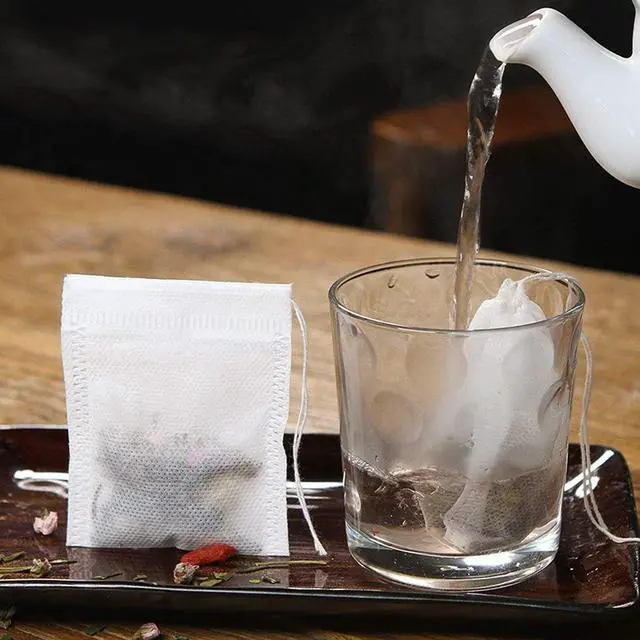Alt view image 4 of 7 - 200 Pcs Disposable Tea Bags for Loose Leaf Tea, Empty Tea Bags for Loose Tea with Drawstring, Natural Tea Filter Bags