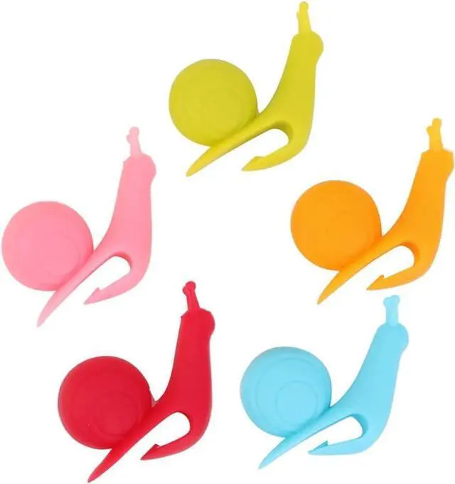 Alt view image 7 of 7 - 10-Pack Silicone Snail Tea Bag Clips - Cute Colorful Cup Edge Holders for Tea Bags