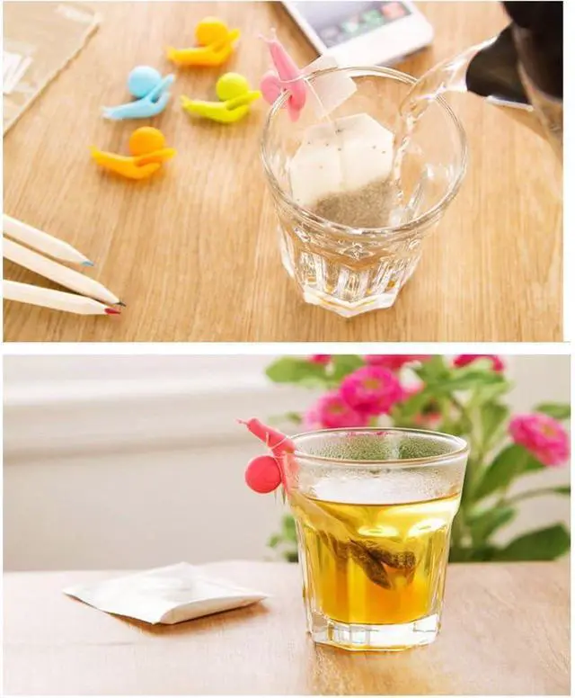 Alt view image 6 of 7 - 10-Pack Silicone Snail Tea Bag Clips - Cute Colorful Cup Edge Holders for Tea Bags