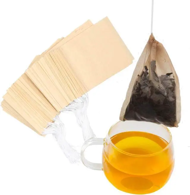 Main image of Tea Filter bags, safe and natural material, disposable tea infuser, empty tea bag with drawstring for loose leaf tea, set of 1003.15 x 3.94 inch (Initial)