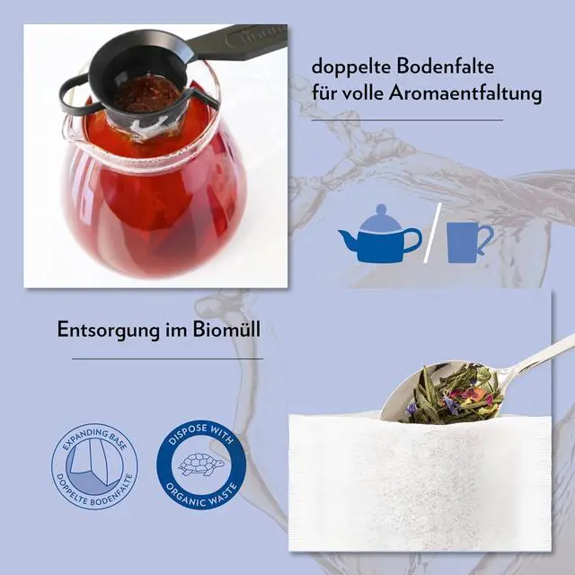 Alt view image 4 of 6 - Finum Disposable Paper Tea Filter Bags for Loose Tea, White, Medium, 100 Count