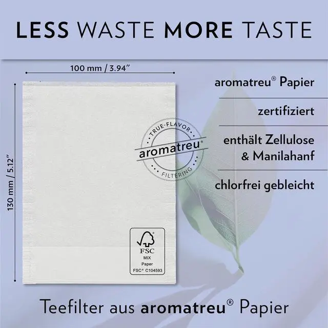 Alt view image 3 of 6 - Finum Disposable Paper Tea Filter Bags for Loose Tea, White, Medium, 100 Count