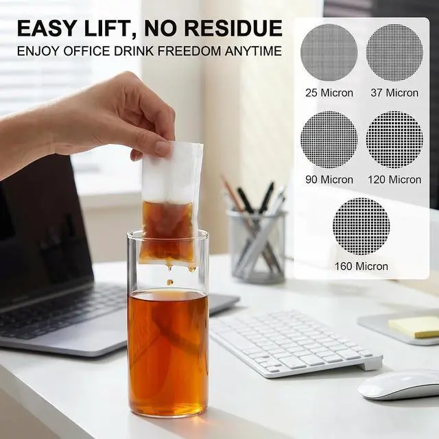 Alt view image 4 of 6 - CARGEN 2 x 4.5 Inch Nylon Mesh Tea Filter Bags 10 Count 90 Micron | Fine nylon mesh tea filter bags with precise micron filtration, durable stitching and consistent flow for brewing
