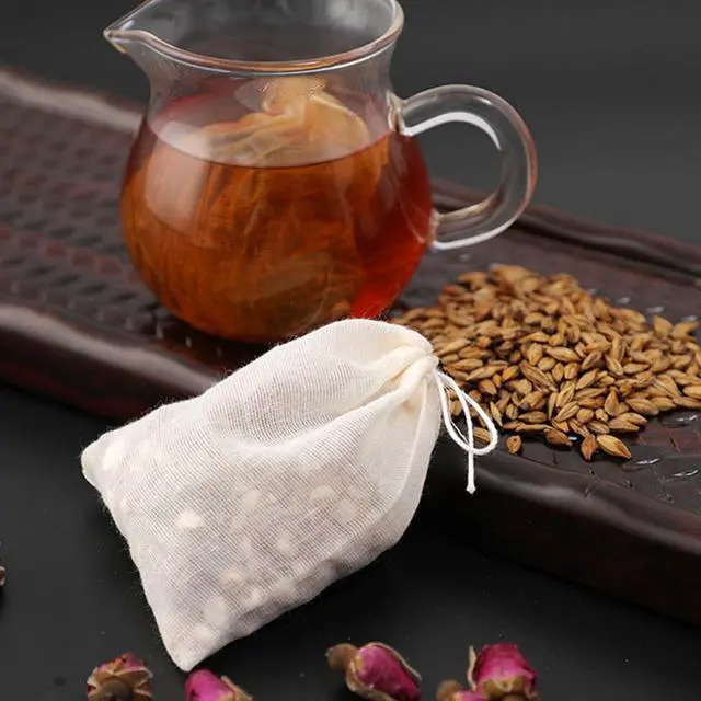 Alt view image 4 of 7 - TUZAZO 24 Pcs Muslin Bags with Drawstring 3 x 4 inch, Reusable Tea Bags for Loose Leaf Tea, Natural Cotton Unbleached Cheesecloth Small Spice Bag for Cooking Soup Herb Sachet Bag Empty
