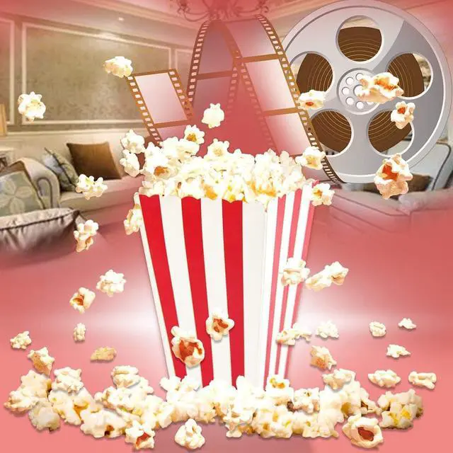 Alt view image 4 of 7 - Colorful Striped Popcorn Boxes 24 Pack, Movie Night & Game Day Snack Containers, Soccer Watch Party Popcorn Buckets, Disposable Cardboard Cups for Birthday, Classroom, Carnival, Wedding Party Supplies