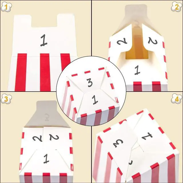 Alt view image 7 of 7 - Colorful Striped Popcorn Boxes 24 Pack, Movie Night & Game Day Snack Containers, Soccer Watch Party Popcorn Buckets, Disposable Cardboard Cups for Birthday, Classroom, Carnival, Wedding Party Supplies