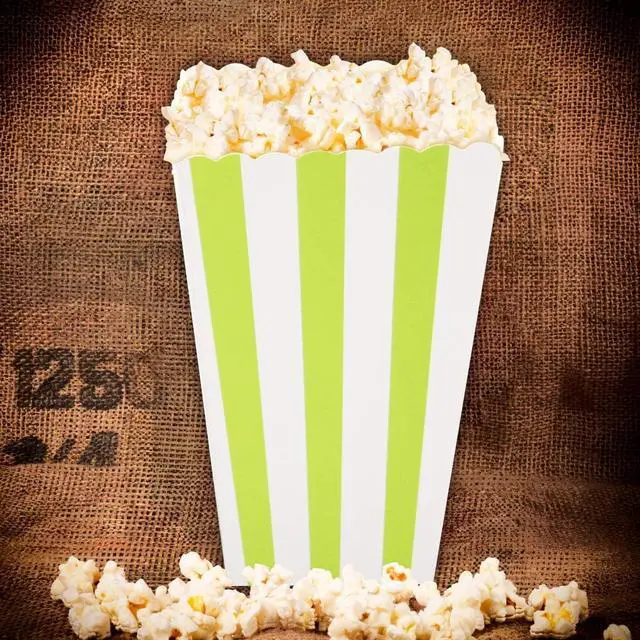 Alt view image 6 of 7 - Colorful Striped Popcorn Boxes 24 Pack, Movie Night & Game Day Snack Containers, Soccer Watch Party Popcorn Buckets, Disposable Cardboard Cups for Birthday, Classroom, Carnival, Wedding Party Supplies