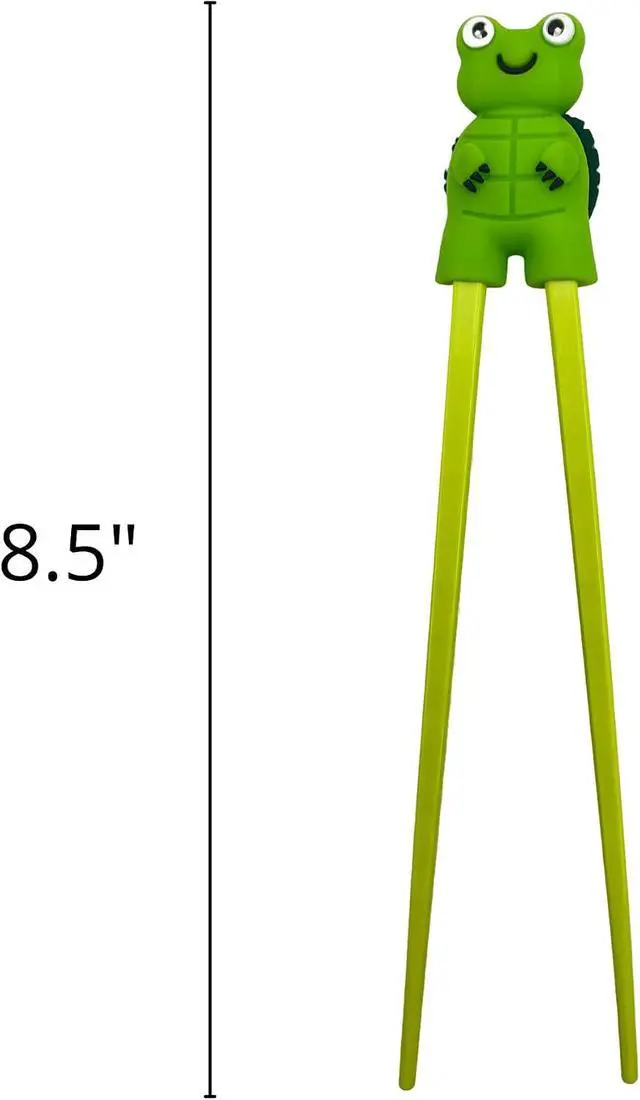 Alt view image 3 of 7 - Needzo Green Turtle Japanese Training Chopstick, Cute Cheater Chopsticks for Beginners and Kids, 8.5 Inch