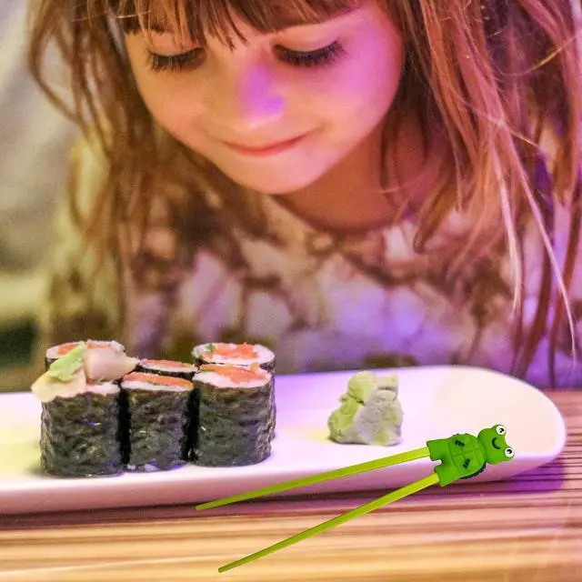 Alt view image 7 of 7 - Needzo Green Turtle Japanese Training Chopstick, Cute Cheater Chopsticks for Beginners and Kids, 8.5 Inch